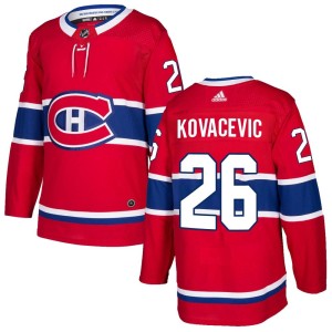Men's Montreal Canadiens Johnathan Kovacevic Adidas Authentic Home Jersey - Red