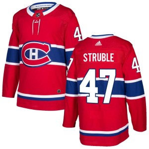 Men's Montreal Canadiens Jayden Struble Adidas Authentic Home Jersey - Red