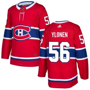 Men's Montreal Canadiens Jesse Ylonen Adidas Authentic Home Jersey - Red
