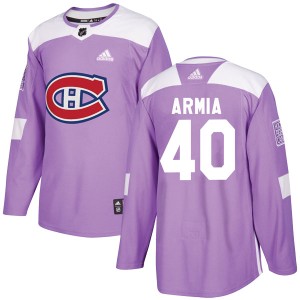Men's Montreal Canadiens Joel Armia Adidas Authentic Fights Cancer Practice Jersey - Purple