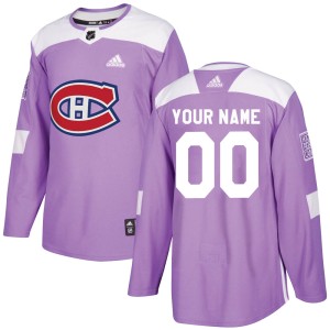 Men's Montreal Canadiens Custom Adidas Authentic Fights Cancer Practice Jersey - Purple