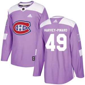 Men's Montreal Canadiens Rafael Harvey-Pinard Adidas Authentic Fights Cancer Practice Jersey - Purple