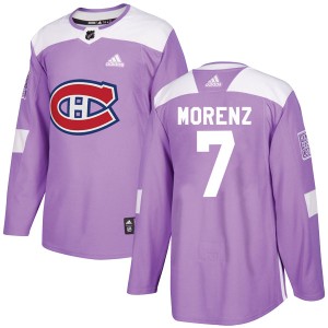 Men's Montreal Canadiens Howie Morenz Adidas Authentic Fights Cancer Practice Jersey - Purple