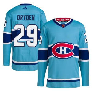 Men's Montreal Canadiens Ken Dryden Adidas Authentic Reverse Retro 2.0 Jersey - Light Blue