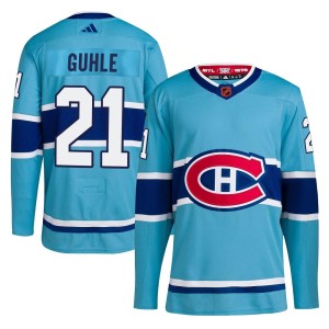 Men's Montreal Canadiens Kaiden Guhle Adidas Authentic Reverse Retro 2.0 Jersey - Light Blue