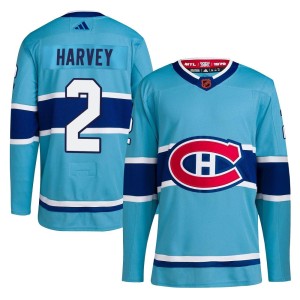 Men's Montreal Canadiens Doug Harvey Adidas Authentic Reverse Retro 2.0 Jersey - Light Blue