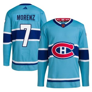 Men's Montreal Canadiens Howie Morenz Adidas Authentic Reverse Retro 2.0 Jersey - Light Blue