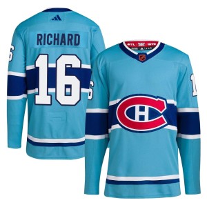 Men's Montreal Canadiens Henri Richard Adidas Authentic Reverse Retro 2.0 Jersey - Light Blue