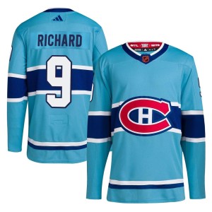 Men's Montreal Canadiens Maurice Richard Adidas Authentic Reverse Retro 2.0 Jersey - Light Blue