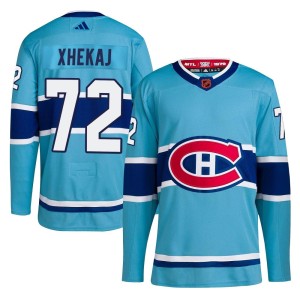 Men's Montreal Canadiens Arber Xhekaj Adidas Authentic Reverse Retro 2.0 Jersey - Light Blue