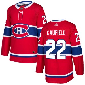 Youth Montreal Canadiens Cole Caufield Adidas Authentic Home Jersey - Red