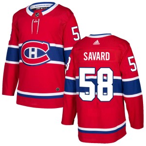 Youth Montreal Canadiens David Savard Adidas Authentic Home Jersey - Red