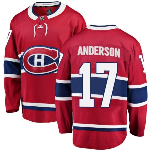 Youth Montreal Canadiens Josh Anderson Fanatics Branded Breakaway Home Jersey - Red