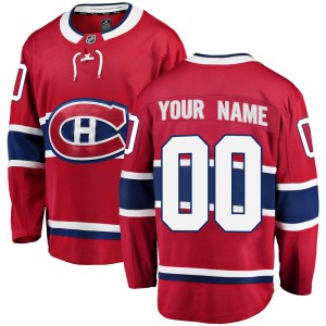 Youth Montreal Canadiens Custom Fanatics Branded Breakaway Home Jersey - Red