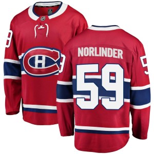 Youth Montreal Canadiens Mattias Norlinder Fanatics Branded Breakaway Home Jersey - Red