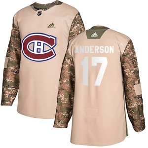 Men's Montreal Canadiens Josh Anderson Adidas Authentic Veterans Day Practice Jersey - Camo