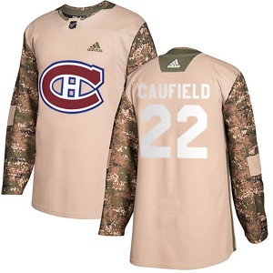 Men's Montreal Canadiens Cole Caufield Adidas Authentic Veterans Day Practice Jersey - Camo