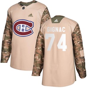Youth Montreal Canadiens Brandon Gignac Adidas Authentic Veterans Day Practice Jersey - Camo