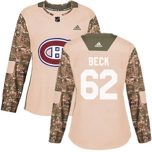Women's Montreal Canadiens Owen Beck Adidas Authentic Veterans Day Practice Jersey - Camo