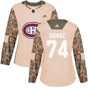 Women's Montreal Canadiens Brandon Gignac Adidas Authentic Veterans Day Practice Jersey - Camo