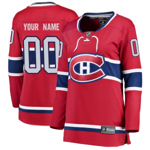 Women's Montreal Canadiens Custom Fanatics Branded Breakaway Home Jersey - Red