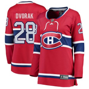 Women's Montreal Canadiens Christian Dvorak Fanatics Branded Breakaway Home Jersey - Red