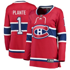Women's Montreal Canadiens Jacques Plante Fanatics Branded Breakaway Home Jersey - Red