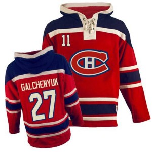 Youth Montreal Canadiens Alex Galchenyuk Premier Old Time Hockey Sawyer Hooded Sweatshirt - Red