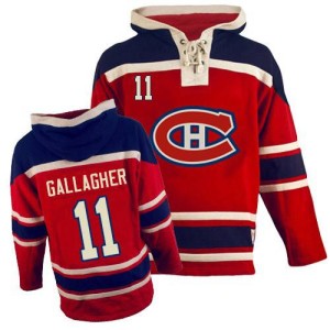 Youth Montreal Canadiens Brendan Gallagher Authentic Old Time Hockey Sawyer Hooded Sweatshirt - Red
