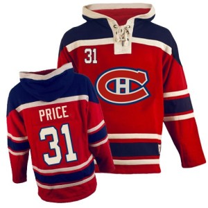 Youth Montreal Canadiens Carey Price Authentic Old Time Hockey Sawyer Hooded Sweatshirt - Red