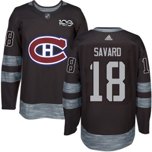 Men's Montreal Canadiens Serge Savard Adidas Authentic 1917-2017 100th Anniversary Jersey - Black