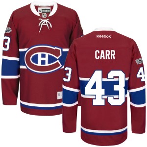 Men's Montreal Canadiens Daniel Carr Reebok Authentic Home Centennial Patch Jersey - Red